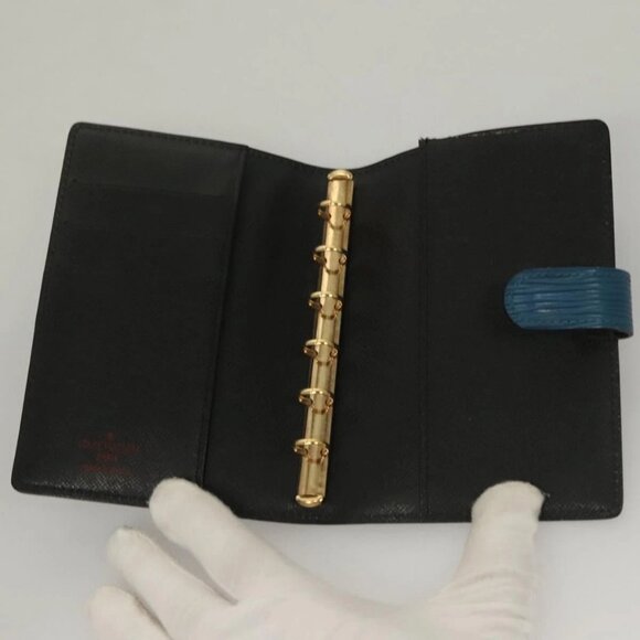 LOUIS VUITTON Epi Agenda PM Day Planner Cover 2Set Blue R20055 LV Auth 131566 - Picture 8 of 16